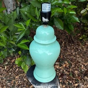 Vintage Rare Mint Green Ceramic Table Lamp